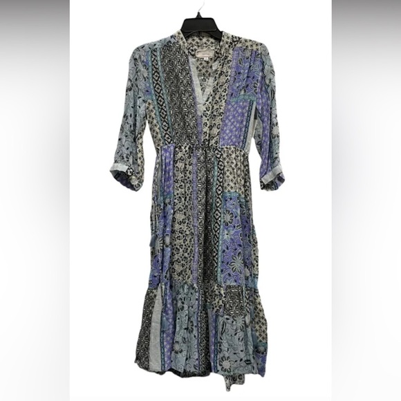 NWOT Johnny Was workshop Xs Marrakesh Dress 100% ramie $298 boho printed fall - Picture 6 of 6
